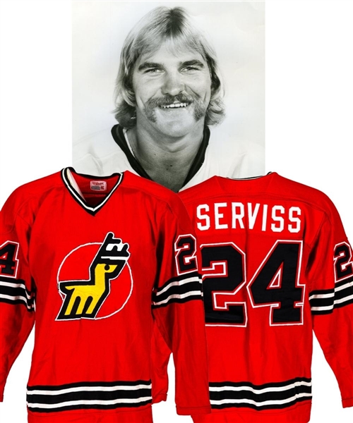 Tom Serviss 1974-75 WHA Michigan Stags Game-Worn Jersey - First and Only Season for Team in WHA! (Barry Meisel Collection)