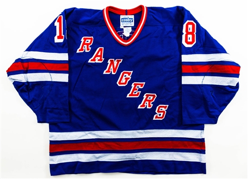 Bill Bergs 1995-96 New York Rangers Game-Worn Playoffs Jersey with LOA (The Barry Meisel Collection)