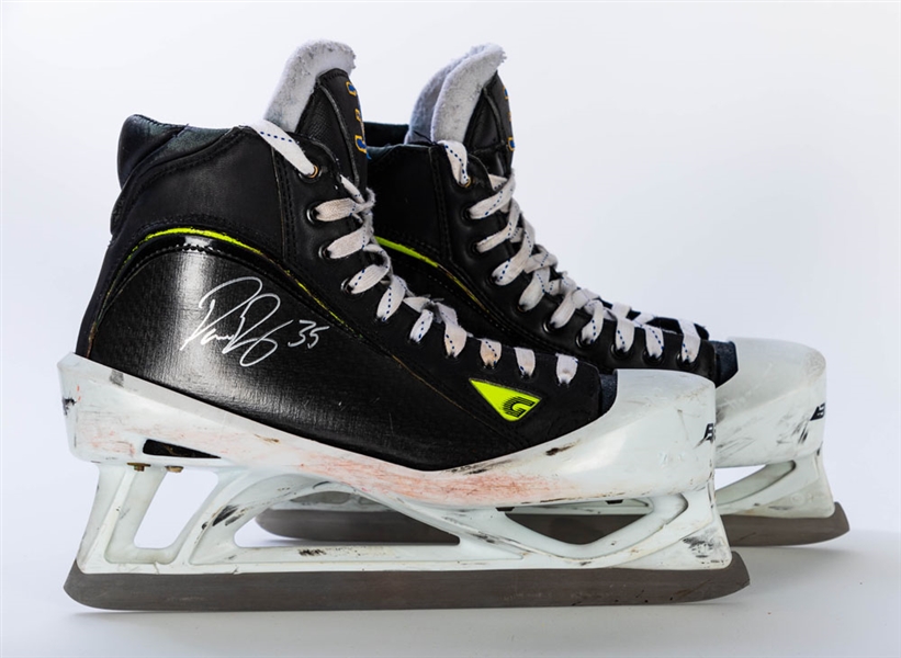 Pekka Rinne’s Early-2010s Nashville Predators Signed Graf Game-Used Skates Plus Signed Photo 