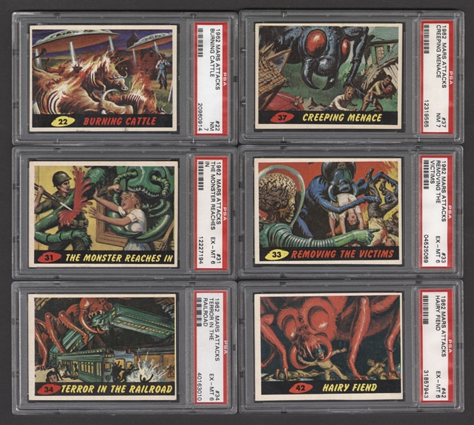 1962 Topps Mars Attack PSA-Graded Cards (8)