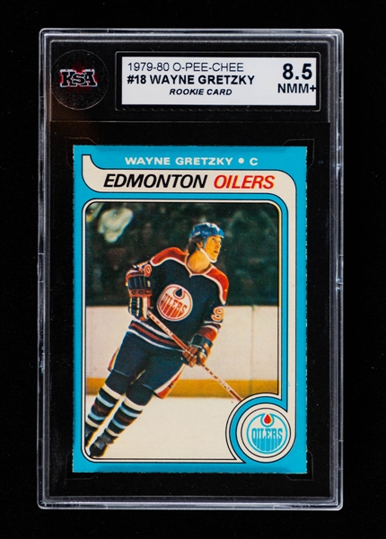 1979-80 O-Pee-Chee Hockey Card #18 HOFer Wayne Gretzky Rookie - Graded KSA 8.5