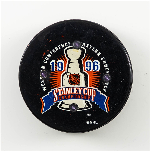 Scarce 1996 Stanley Cup Finals FoxTrax Game-Used NHL Puck