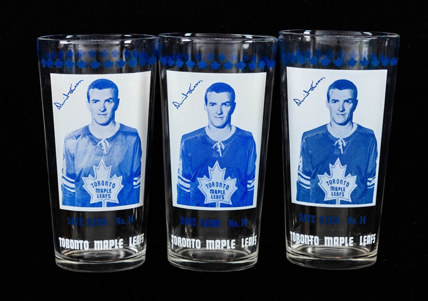 1967-68 Dave Keon Toronto Maple Leafs York Peanut Butter Glasses (3)