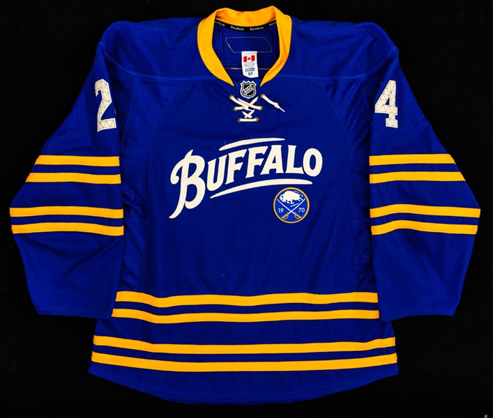 Paul Byron 2010-11 Buffalo Sabres "40-year Anniversary" Game-Worn Third Jersey with Team COA