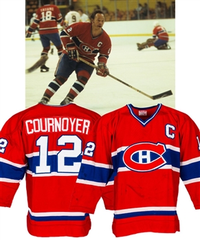 Yvan Cournoyers 1977-78 Montreal Canadiens Game-Worn Captains Jersey - Team Repairs! - Photo-Matched!