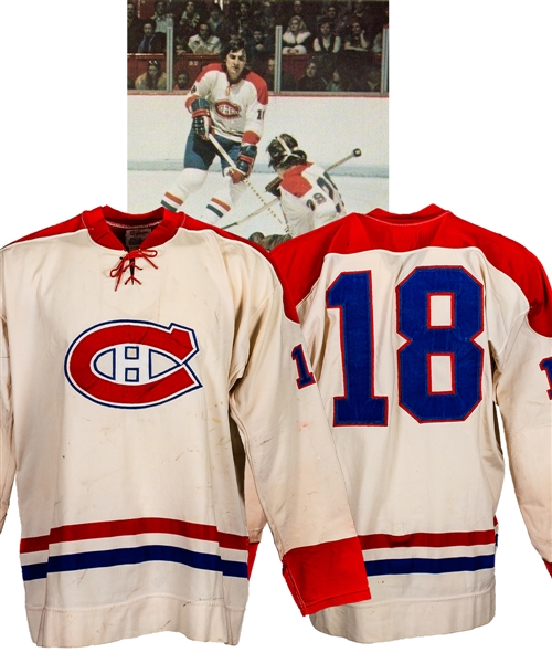 Serge Savards Early-1970s Montreal Canadiens Game-Worn Jersey - Nice Game Wear Including Team Repairs!