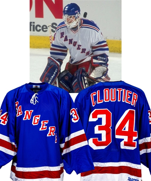 Dan Cloutiers 1997-98 New York Rangers Game-Worn Rookie Season Jersey with Team LOA