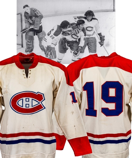 Larry Robinsons 1972-73 Montreal Canadiens Game-Worn Rookie Season Jersey with LOA - Team Repairs! – Photo-Matched! 