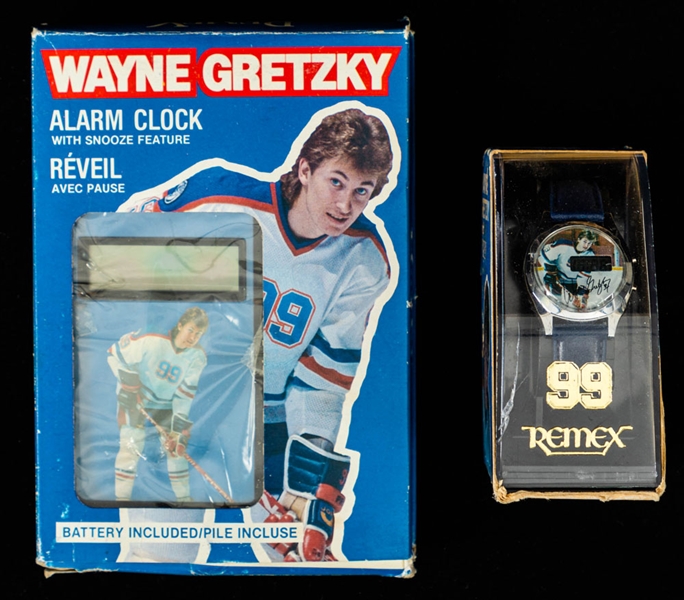 Wayne Gretzky 1982 Remex Watch and Remex Alarm Clock in Original Boxes