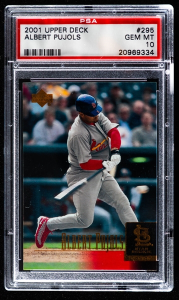 2001 Upper Deck Baseball Card #295 Albert Pujols Rookie – Graded PSA GEM MT 10