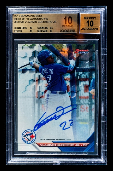 2016 Bowman’s Best “Best of ‘16” Autographs Baseball Card #B16-VG Vladimir Guerrero Jr. Rookie – Graded Beckett Pristine 10