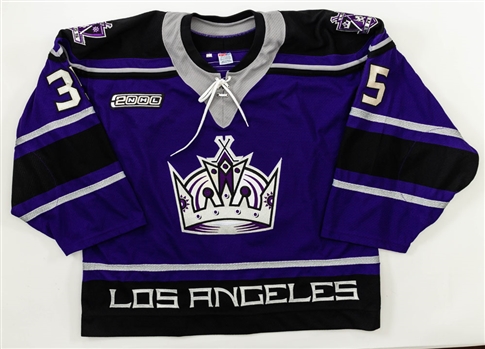Stephane Fiset’s 1999-2000 Los Angeles Kings Game-Worn Third Jersey from Staples Center Opening Night with Team LOA