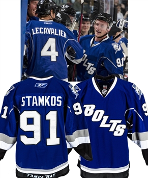 Steven Stamkos 2009-10 Tampa Bay Lightning Game-Worn Alternate Jersey with LOA - Photo-Matched to His 50th Goal of the Season! - Maurice "Rocket" Richard Trophy Season!   