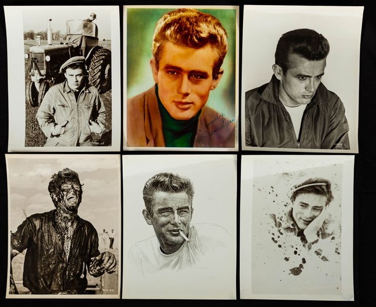 James Dean Warner Bros 1956 "Giant" Colour Movie Stlls (3), 1957 "The James Dean Story" Black & White Movie Still (8) Plus Promotional Photos (21) 