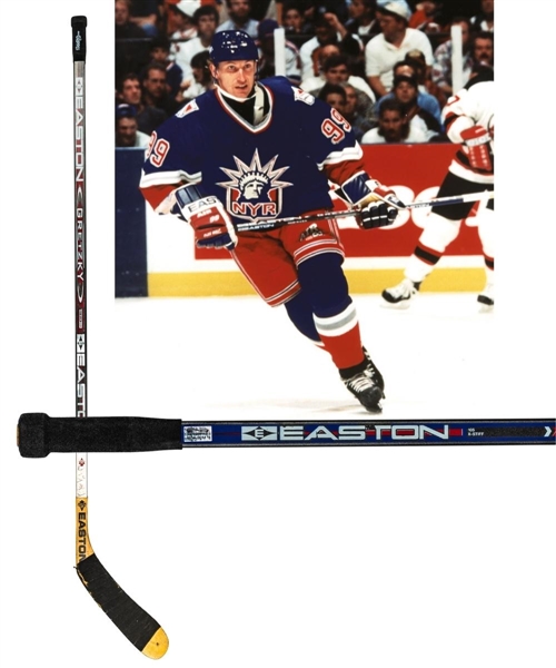 Wayne Gretzkys 1996-97 New York Rangers Signed Easton Silver Tip Game-Used Stick with MeiGray LOA