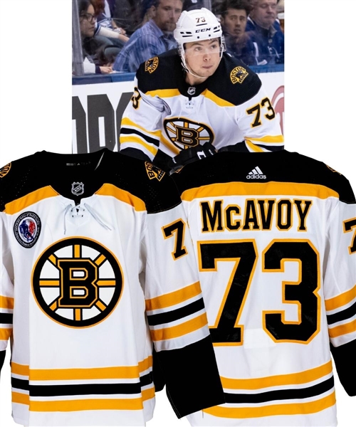 Charlie McAvoys 2019-20 Boston Bruins "Hall of Fame Game" Game-Worn Jersey with LOA