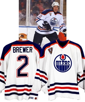 Eric Brewer’s 2003 Heritage Classic Edmonton Oilers Game-Worn First Period Jersey with LOA