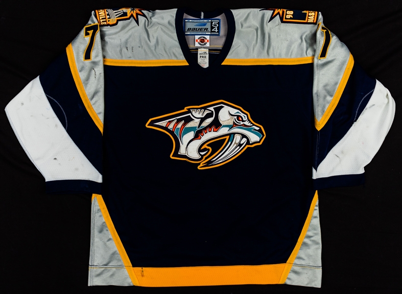 Sebastien Bordeleaus 1998-99 Nashville Predators Inaugural Season Game-Worn Jersey with Team LOA - Nice Game Wear!