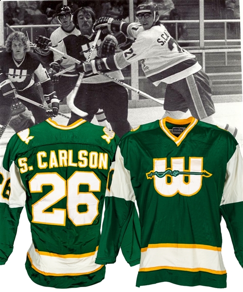 Marty Gatemans (1975-76) and Steve Carlsons (1976-77) WHA New England Whalers Game-Worn Jersey