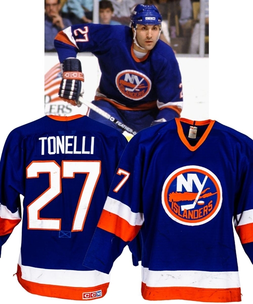 John Tonellis 1985-86 New York Islanders Game-Worn Jersey - Nice Game Wear! - Photo-Matched!