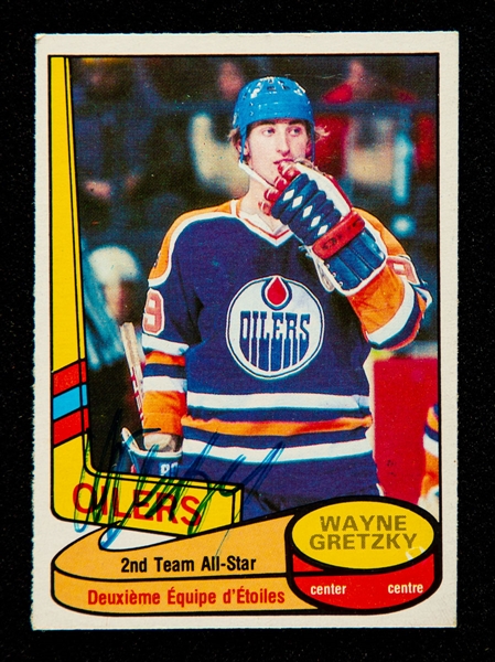 1980-81 O-Pee-Chee Hockey #87 HOFer Wayne Gretzky Vintage-Signed Card