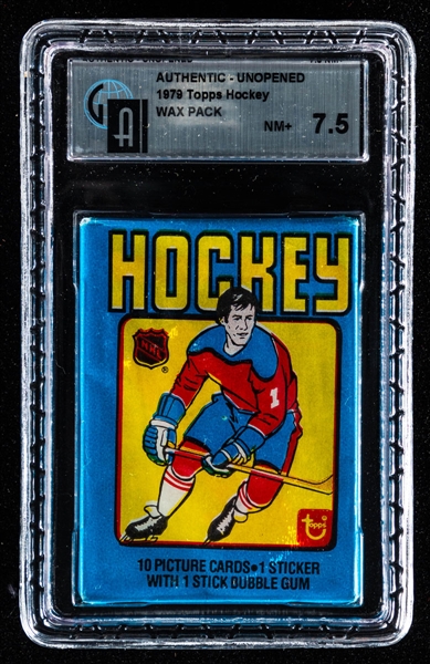 1979-80 Topps Hockey Unopened Wax Pack - GAI Certified NM+ 7.5 - Wayne Gretzky Rookie Card Year