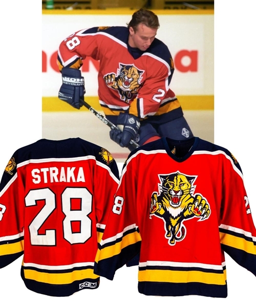 Martin Strakas 1995-96 Florida Panthers Game-Worn Jersey with Team LOA – Photo-Matched!