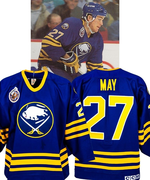 Brad May’s 1992-93 Buffalo Sabres Game-Worn Jersey with Team LOA - Stanley Cup Centennial Patch! 