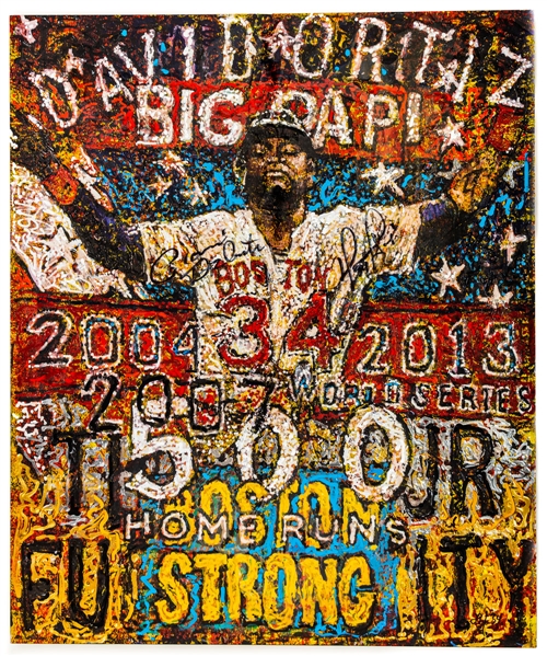 David Ortiz "Big Papi" Boston Red Sox Limited-Edition Enhanced Print on Canvas (29/34) by Renowned Artist Giovani Decunto - Signed by Ortiz and Decunto (40" x 48")