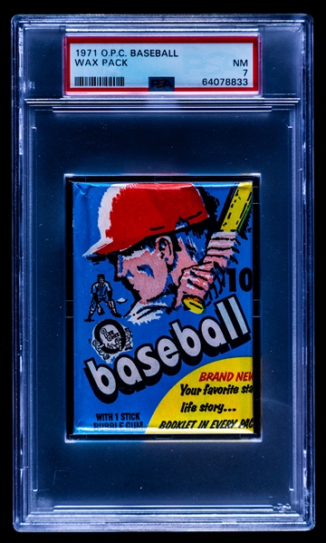 1971 O-Pee-Chee Baseball Unopened Wax Pack - Graded PSA NM 7