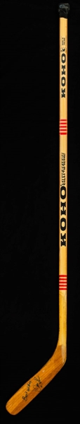 Jari Kurris 1980s Edmonton Oilers Signed Koho Silverfibre Game-Used Stick 