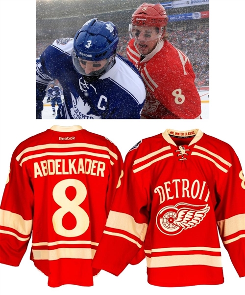 Justin Abdelkader’s 2014 NHL Winter Classic Detroit Red Wings Game-Worn First Period Jersey with LOA – Photo-Matched!