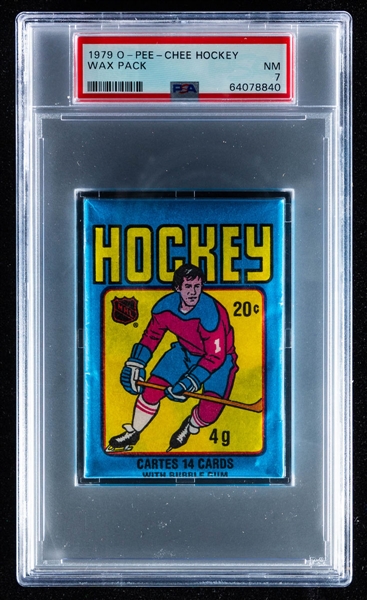1979-80 O-Pee-Chee Hockey Unopened Wax Pack - Graded PSA NM 7 - Wayne Gretzky Rookie Card Year