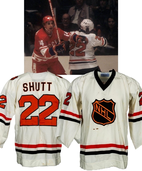 Steve Shutts 1979 Challenge Cup NHL All-Stars Game-Worn Jersey with His Signed LOA and Additional LOAs