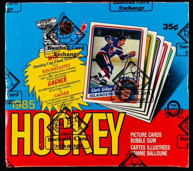 1984-85 O-Pee-Chee Hockey Wax Box (48 Unopened Packs) - BBCE Certified - Yzerman, Neely, Gilmour, Chelios and Lafontaine Rookie Card Year!