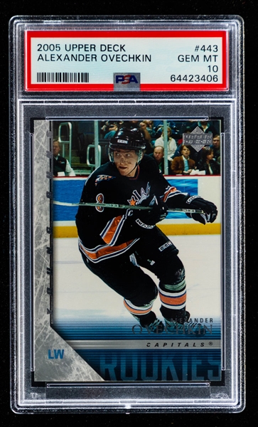 2005-06 Upper Deck Young Guns Hockey Card #443 Alexander Ovechkin Rookie - Graded PSA GEM MT 10