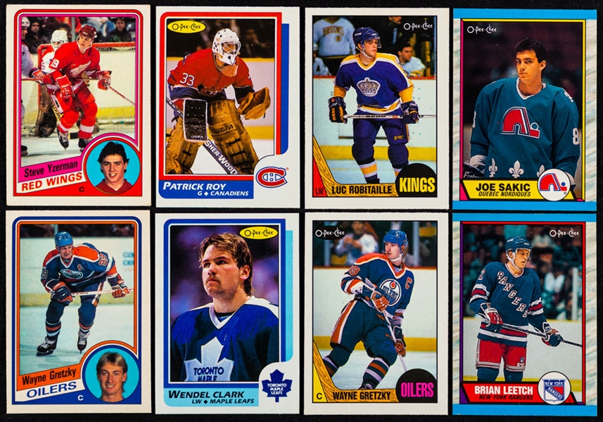 1984-85, 1986-87, 1987-88 and 1989-90 O-Pee-Chee Hockey Complete Mid-to-High Grade Sets