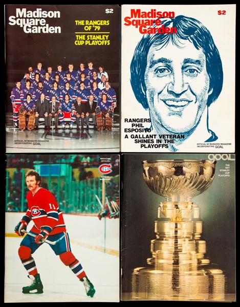 Stanley Cup Playoffs 1976-77 to 1993-94 Program and Pass Collection of 21 including 1978, 1979, 1980, 1981 and 1994 Finals Programs - Allen Abel Collection 