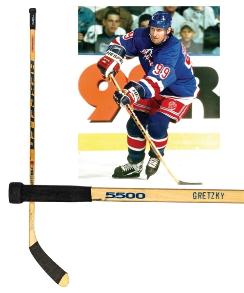 Wayne Gretzkys 1997-98 New York Rangers Signed Hespeler Game-Used Stick