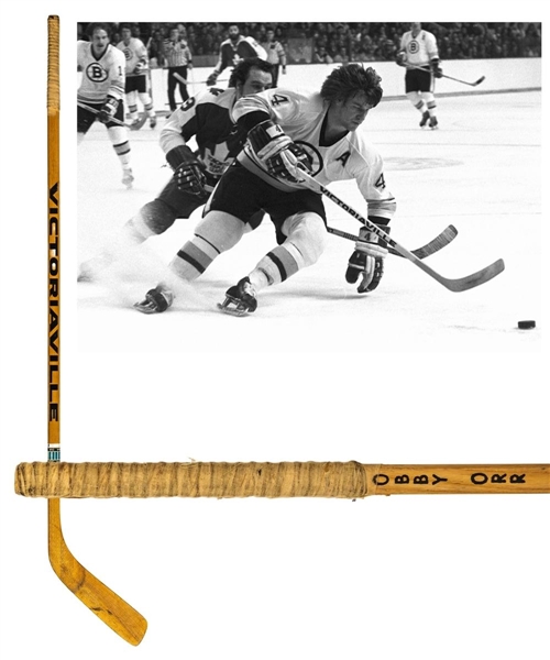 Bobby Orrs 1975-76 Boston Bruins Signed Game-Used Victoriaville Stick