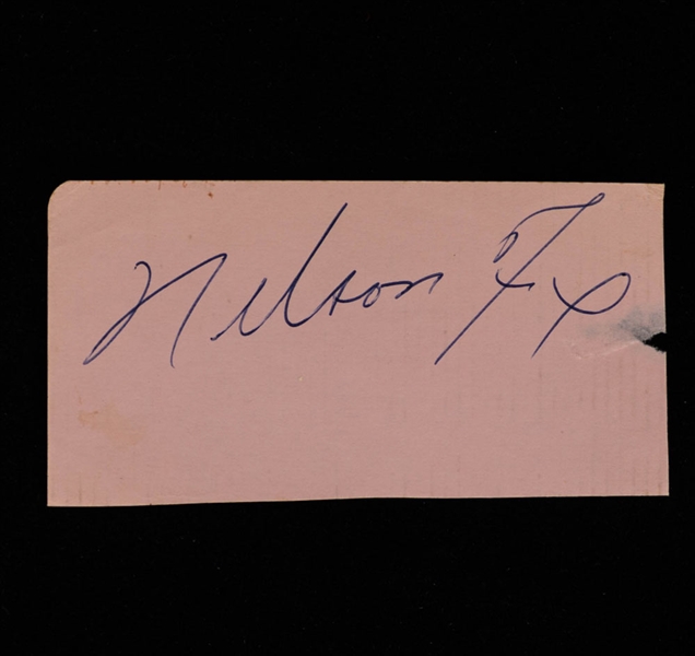 Deceased HOFer Nelson "Nellie" Fox Signed Cut with JSA LOA