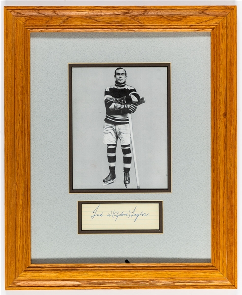 Deceased HOFer Fred "Cyclone" Taylor Signed Index Card Framed Display with JSA LOA