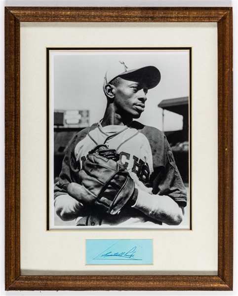 Deceased HOFer Satchel Paige Signed Cut Framed Display with JSA LOA (12 1/2" x 15 1/2")