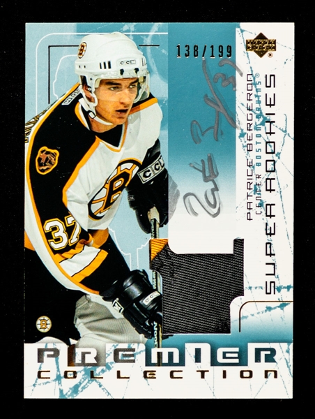2003-04 Upper Deck Premiere Collection Autographed Super Rookies Hockey Card #109 Patrice Bergeron (138/199)