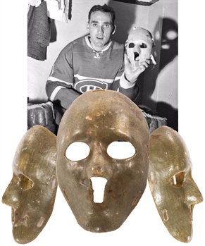 Scarce Vintage Late-1950s Fiberglass Goalie Mask by Bill Burchmore - Maker and Designer of Jacques Plantes First Goalie Mask in 1959!