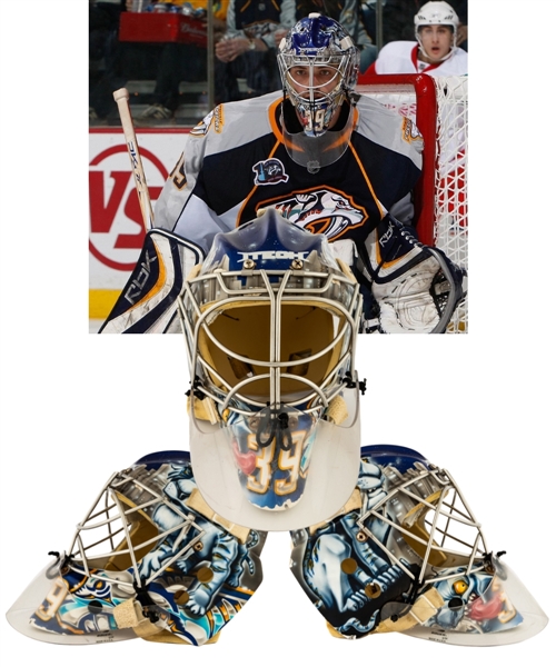 Dan Ellis 2007-08 Nashville Predators Game-Worn Itech Mask - Photo-Matched to the Regular Season and Stanley Cup Playoffs!