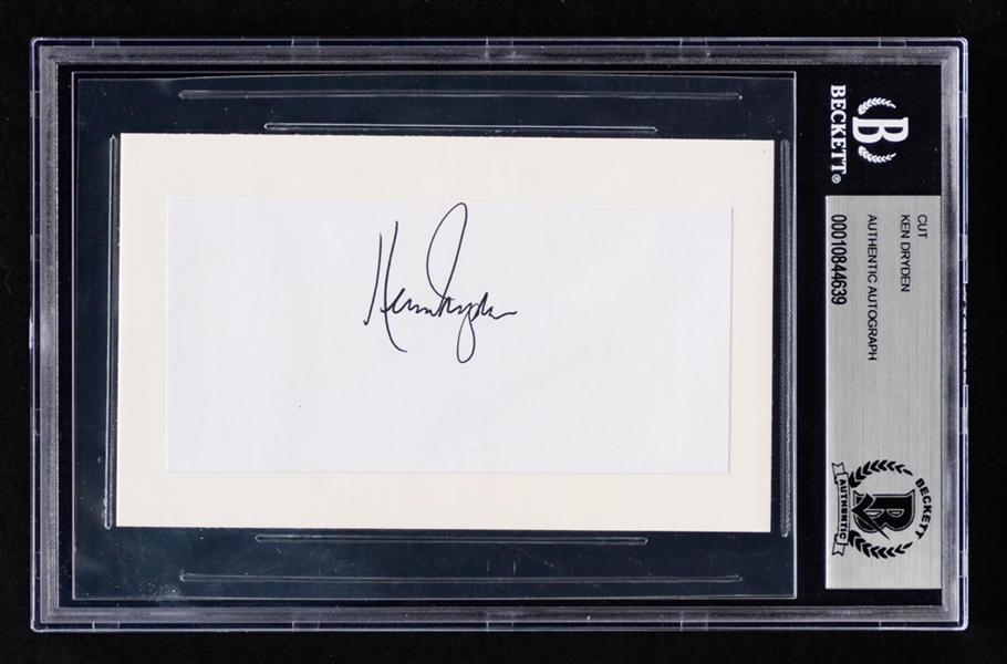 HOFer Ken Dryden Signed Cut - Beckett Certified