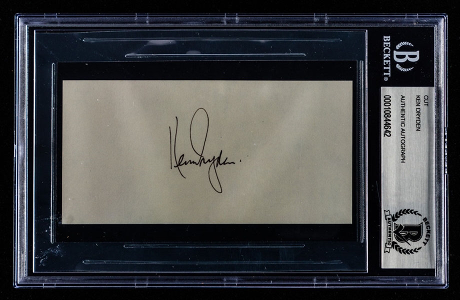 HOFer Ken Dryden Signed Cut - Beckett Certified