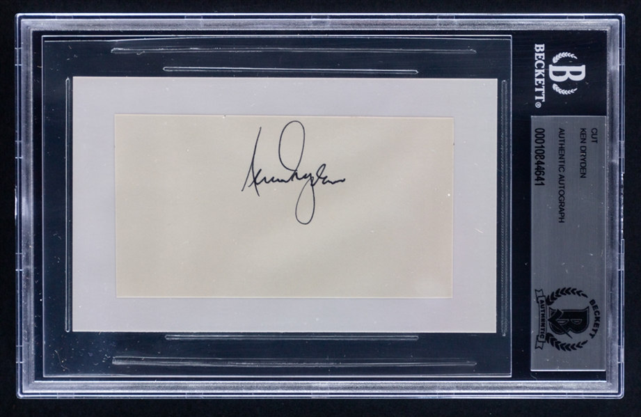 HOFer Ken Dryden Signed Cut - Beckett Certified