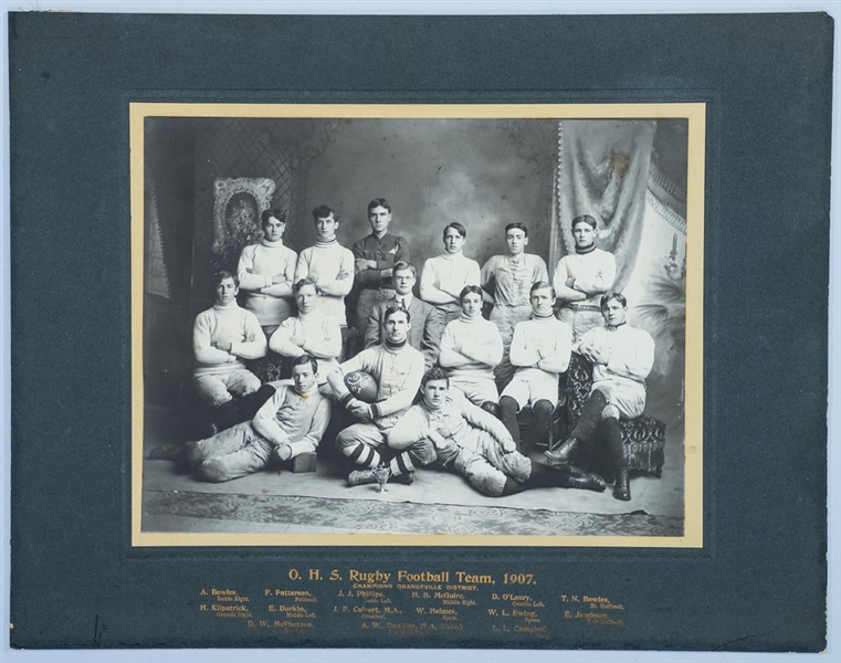 Orangeville High School 1907 Rugby Football Team Cabinet Photo – From the Collection of Mark Rucker (16” x 20”) 